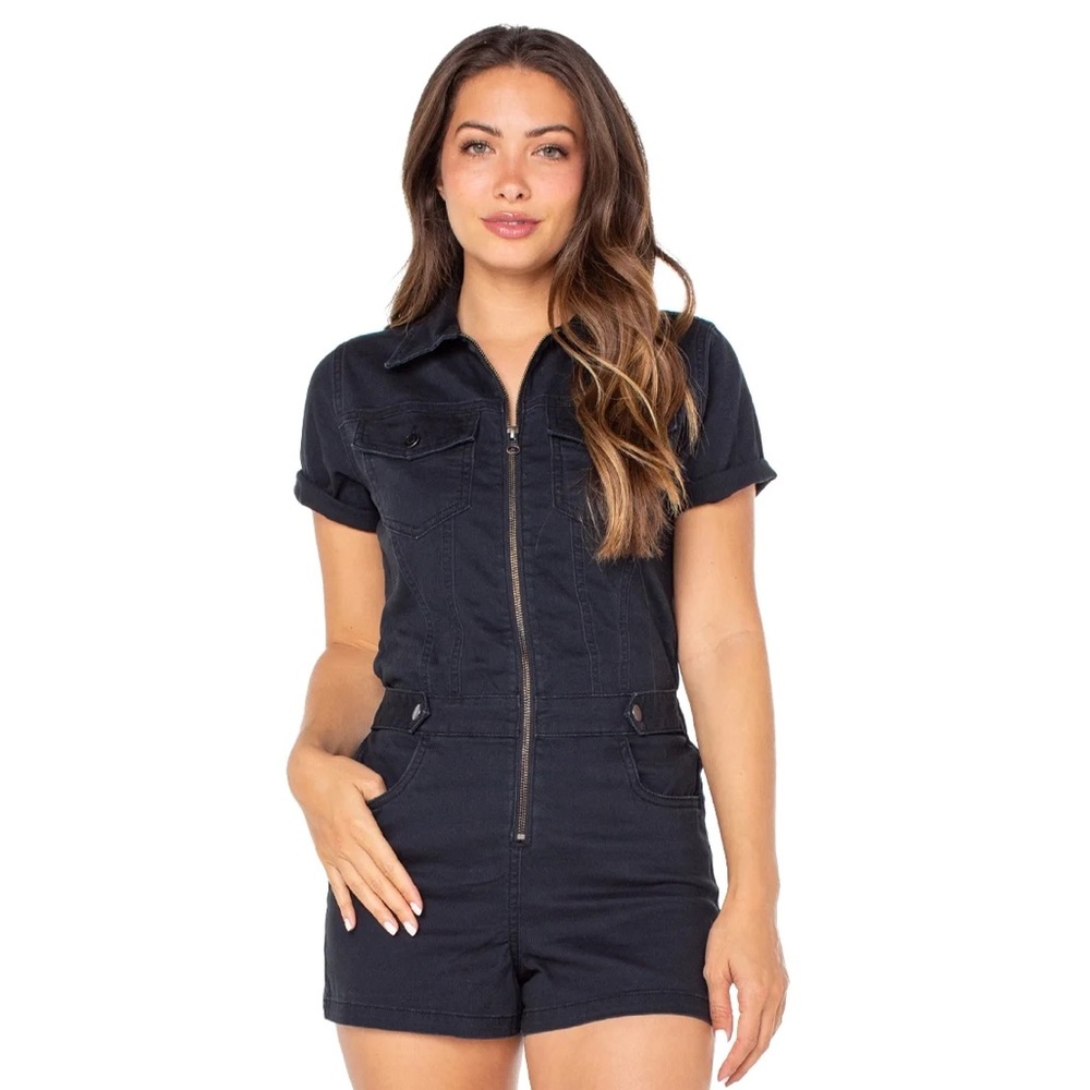 Celebrity Pink Black Utility Romper